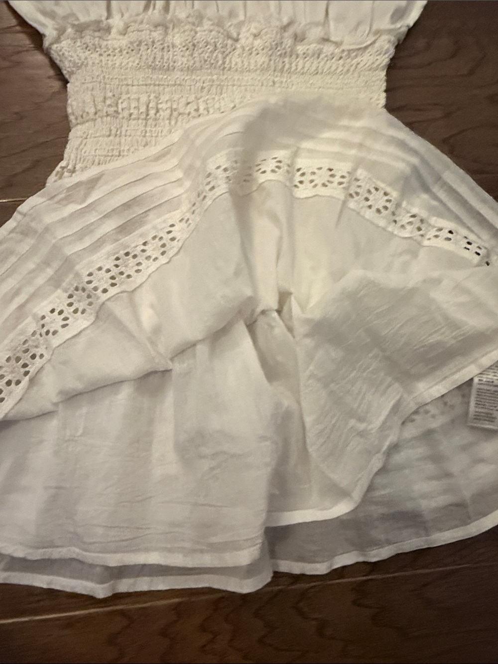 NWOT Cleobella Hayden Smocked Boho Mini Dress Ivory White S - Picture 13 of 14
